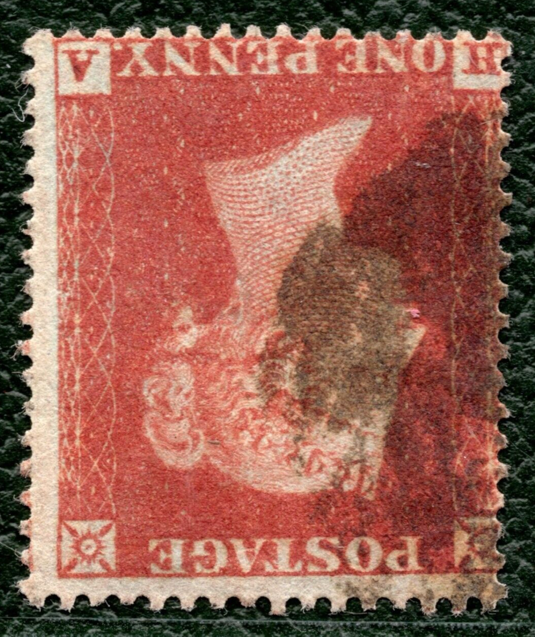 GB QV PENNY RED Stamp SG.17wi 1d Plate 195 (HA) *WMK INVERTED* Cat £350 BRRED33