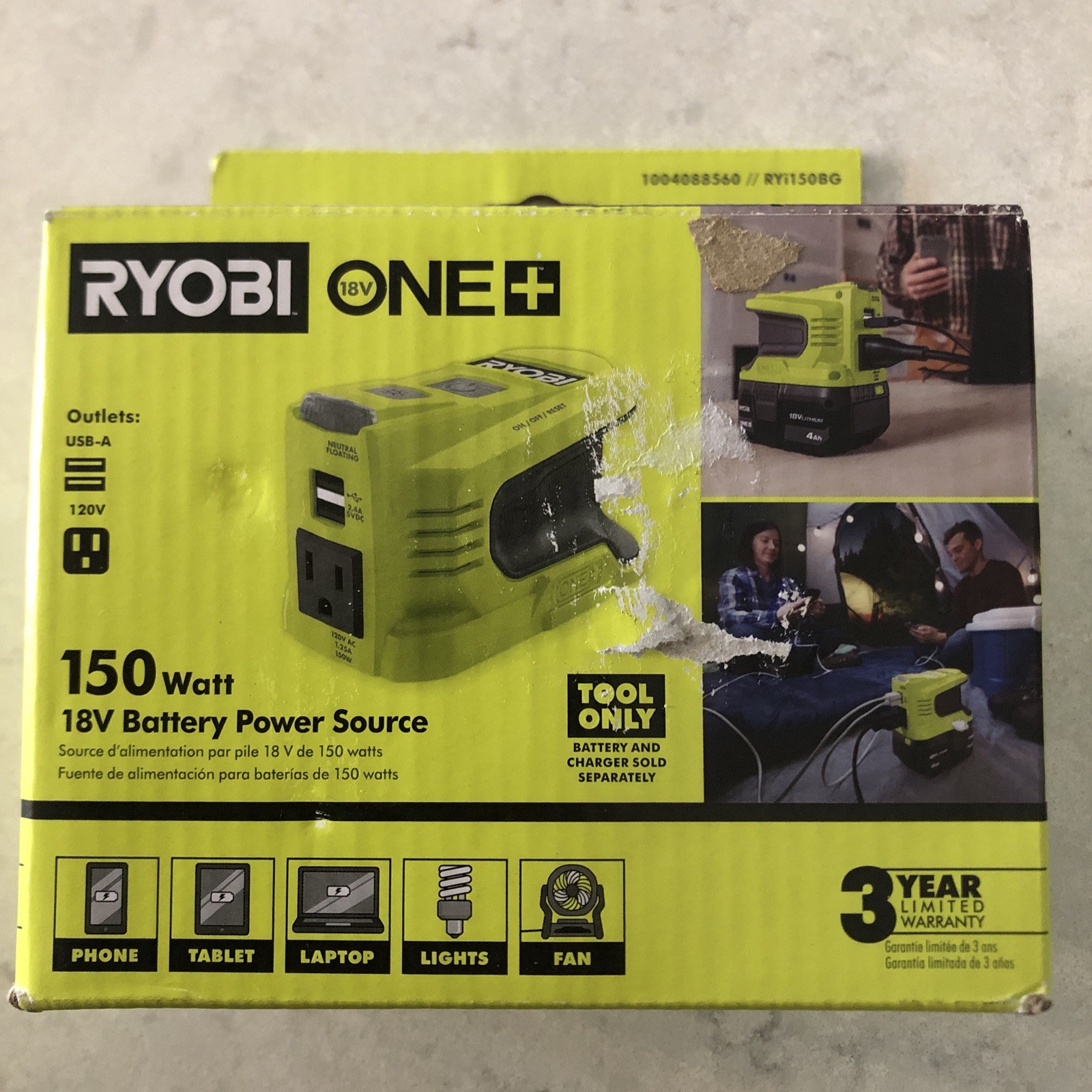 Ryobi 150W 18V Battery Power Source RYi150BG (Tool Only)
