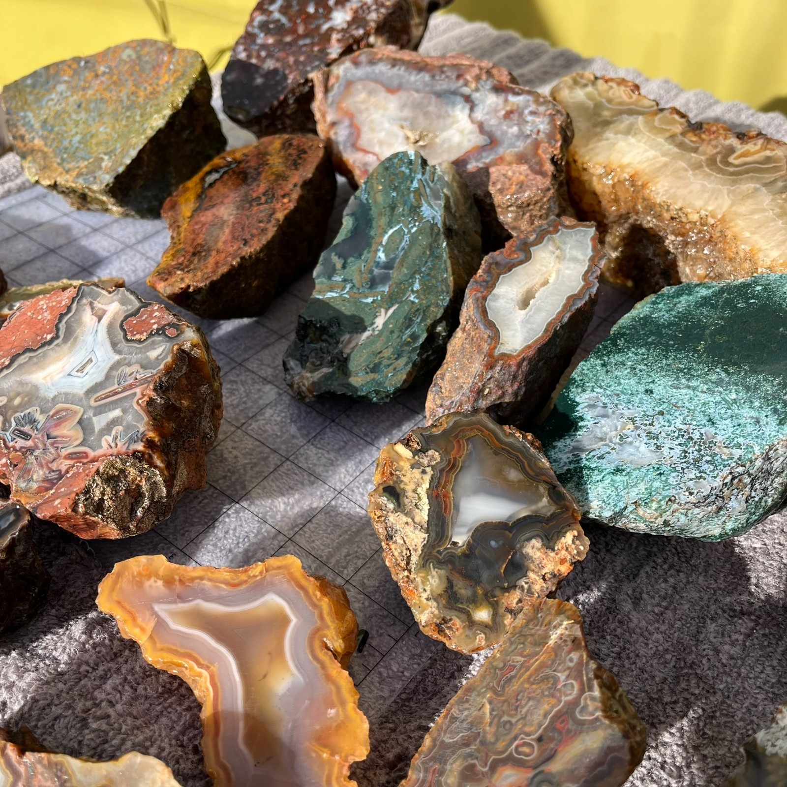 Turkish Agate Lot, Cut Rough, 21 lbs! 21 Pieces – Lapidary, Tumbling – USA 1-2