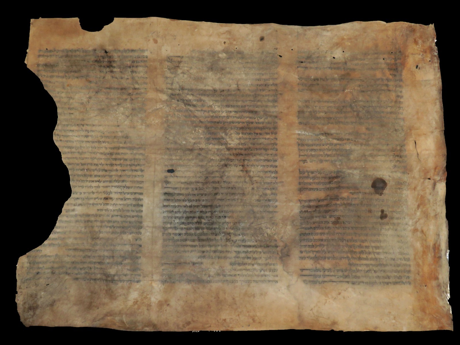 Ancient Torah Scroll Fragment 250y Genesis Creation Kabbalah Manuscript Germany