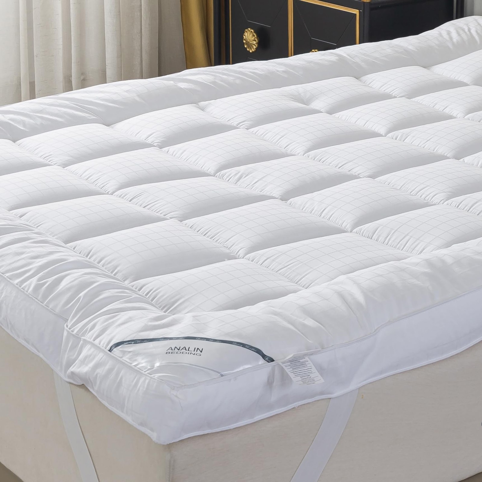 Extra Thick Mattress Topper Short Queen Bed Size.Breathable Cooling Mattress ...