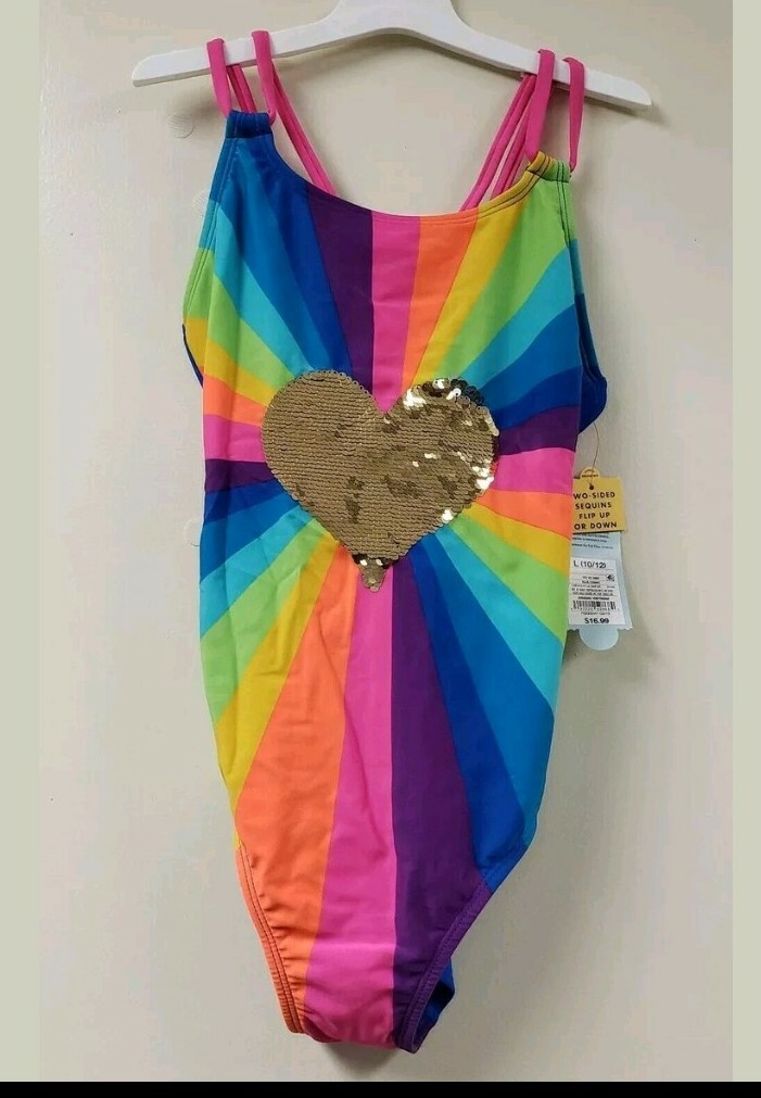 Swimsuit lot of 36 Cat & Jack 1 piece girl L 10/12 rainbow Retail 17 $Per Bulk