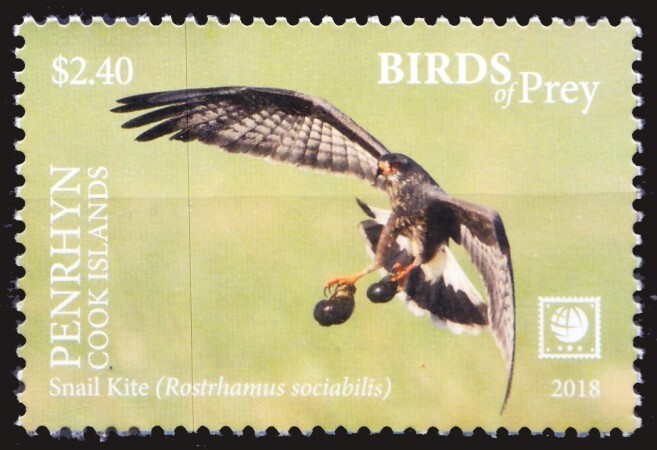 Penrhyn Cook Islands 2018 MNH, Birds of Prey, Snail Kite, Falcons