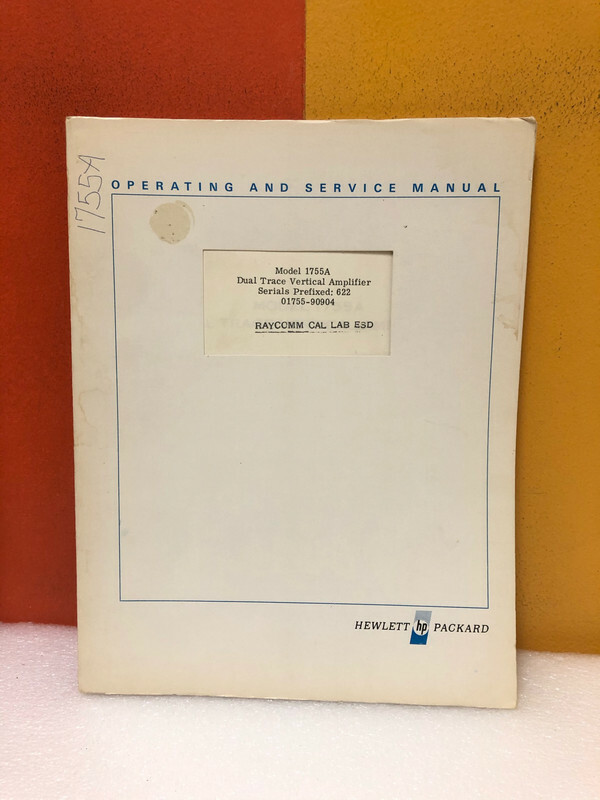 HP 01755-90904 Model 1755A Dual Trace Vertical Amplifier Operator/Service Manual