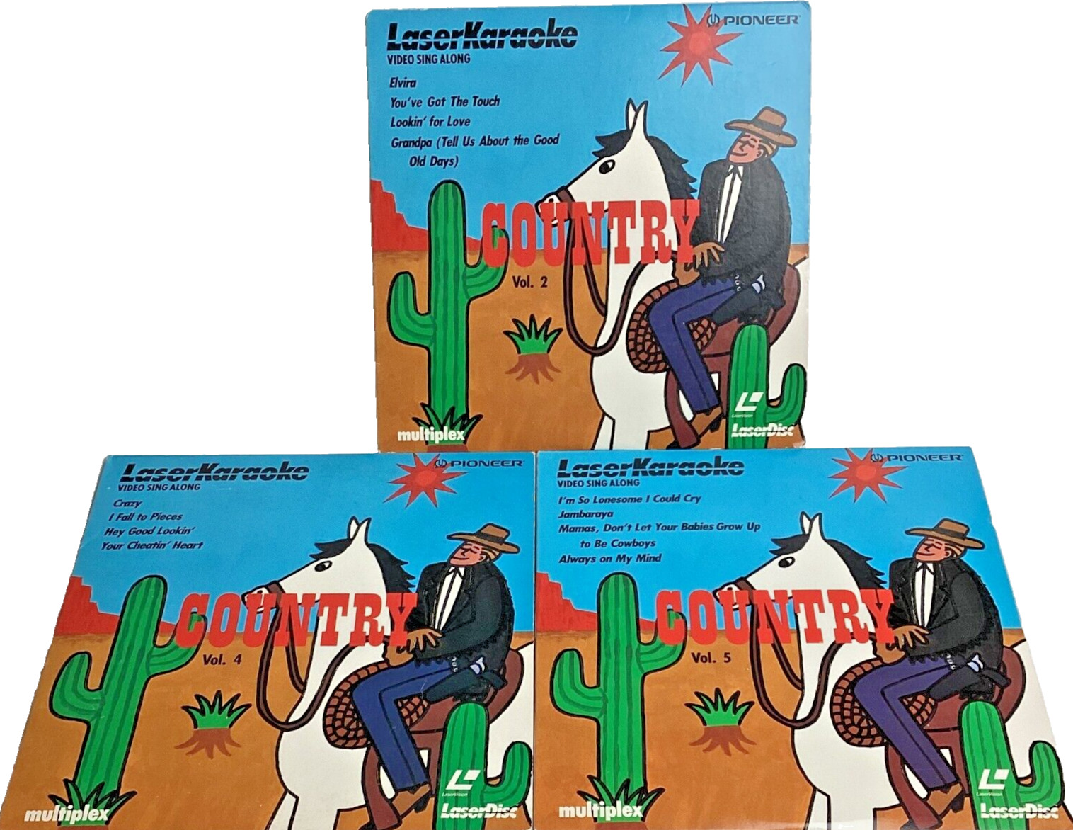 Pioneer LaserKaraoke: Country Video Sing Along, Vol. 2, 4, & 5, 1988
