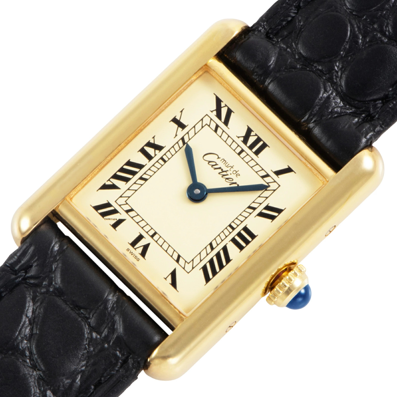 CARTIER Must Tank SM W1003153 Square Dial Quartz Ladies Watch Accessary Auth