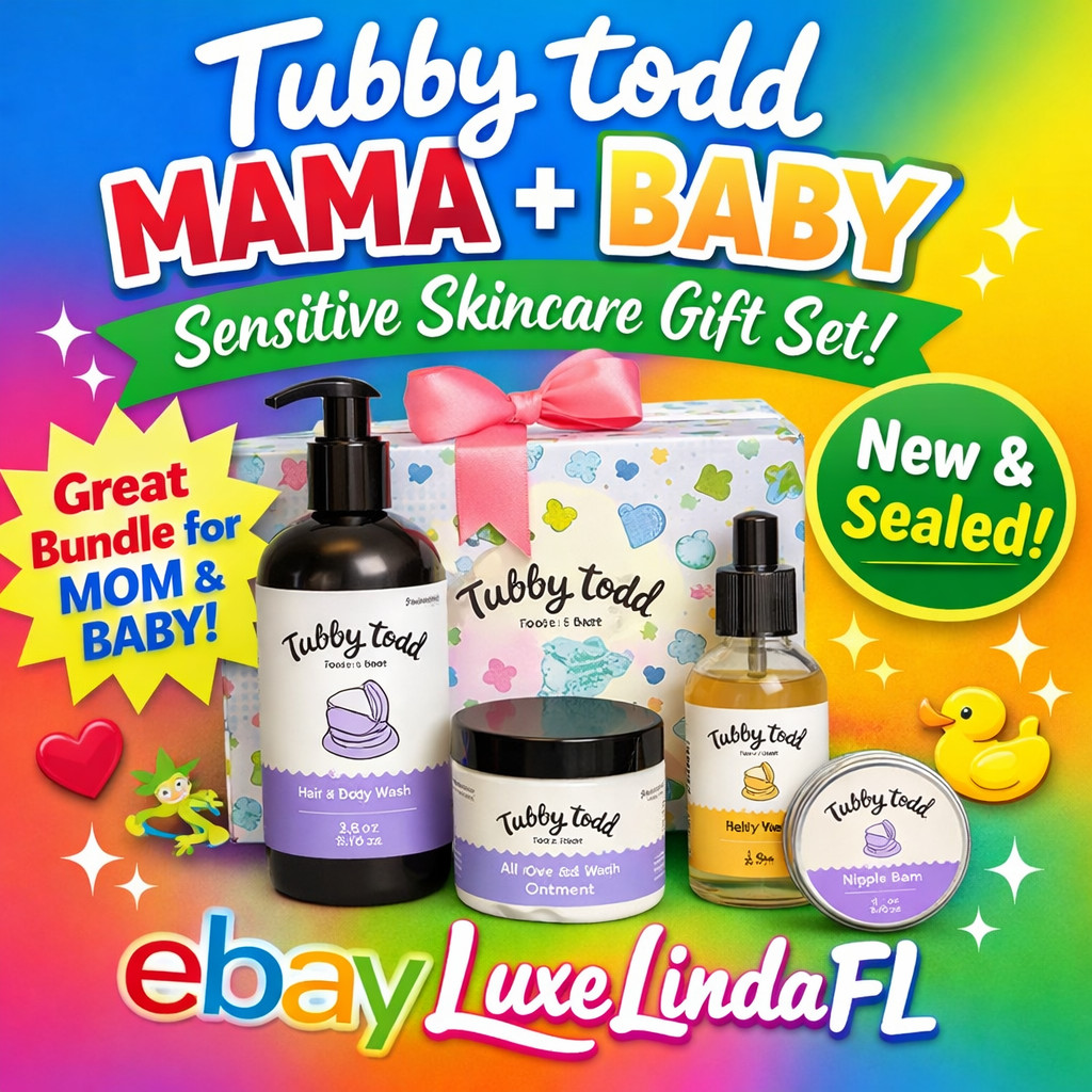 Tubby Todd Mama + Baby Sensitive Skincare Gift Set Lavender Rosemary 4 pc Sealed