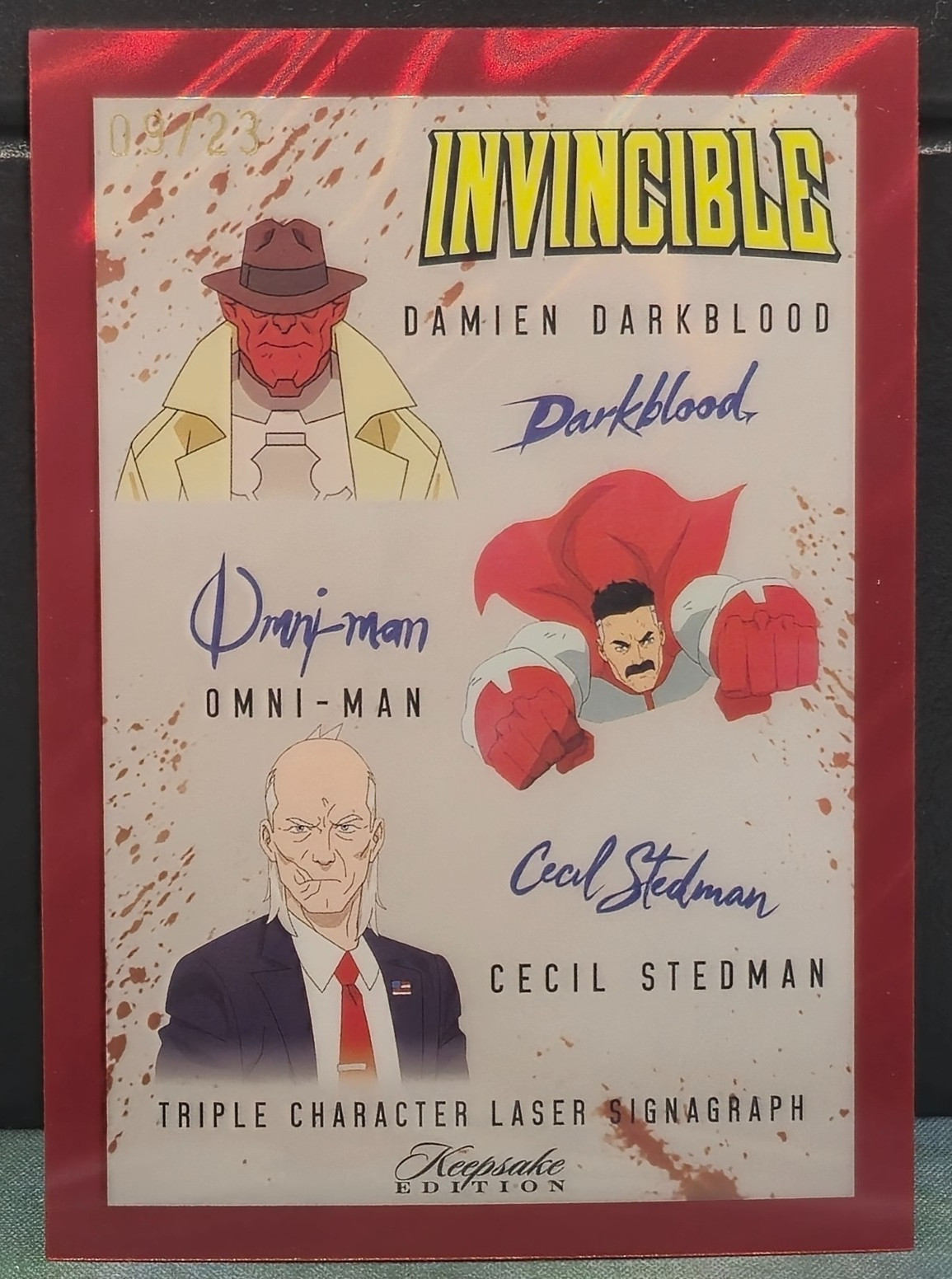 #424 Signagraph Darkblood Omni-Man Stedman Invincible Keepsake Holo Red Lava /23