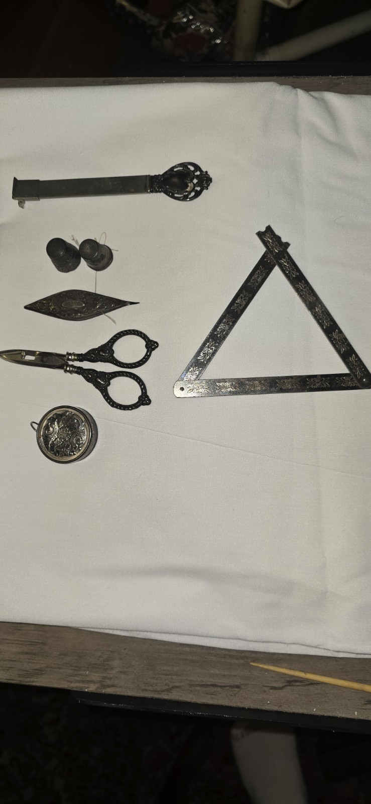 Vintage Sterling Silver Scissor And Tool Set
