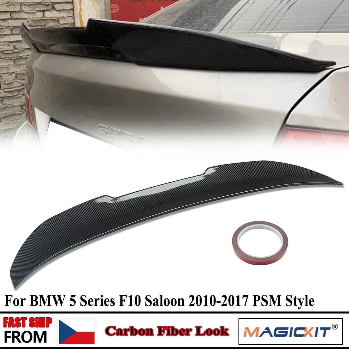 PSM Style for BMW F10 F18 5 Series Rear Trunk Lid Spoiler Wing 2011-2017 M5 530i
