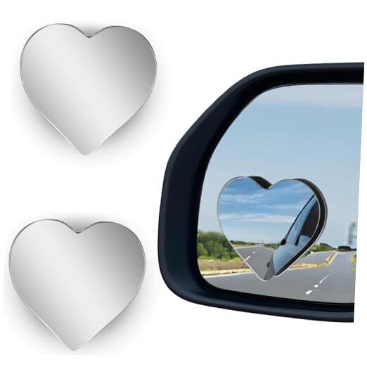 2Pcs Cars Heart Shaped Blind Spot Mirrors Car Side Mirror Blindspot Heart-2Pcs