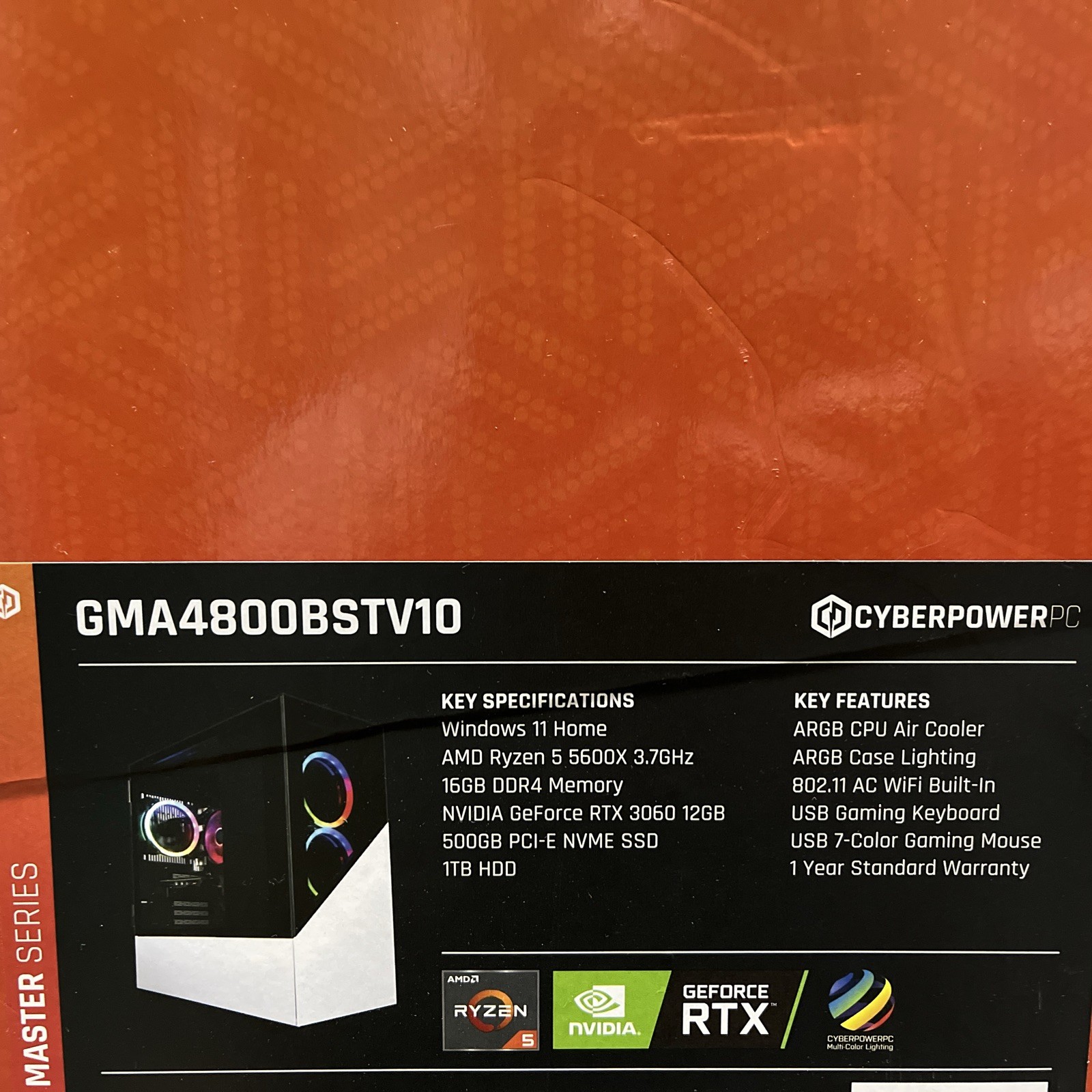 CyberPowerPC Gaming AMD Ryzen 5 5600X 16GB 500GB SSD 1TB HDD Win11 RTX 3060 12GB