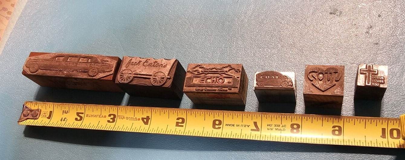 Vintage Letterpress Printing Block advertising LIMO COAL TRUCK HEART SOUL JESUS