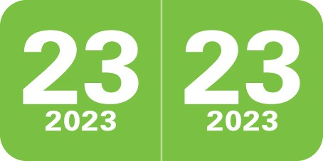 Col'R'Tab Compatible "23" Yearband Labels, Laminated Stock 1-1/2" x 3/4" - 500