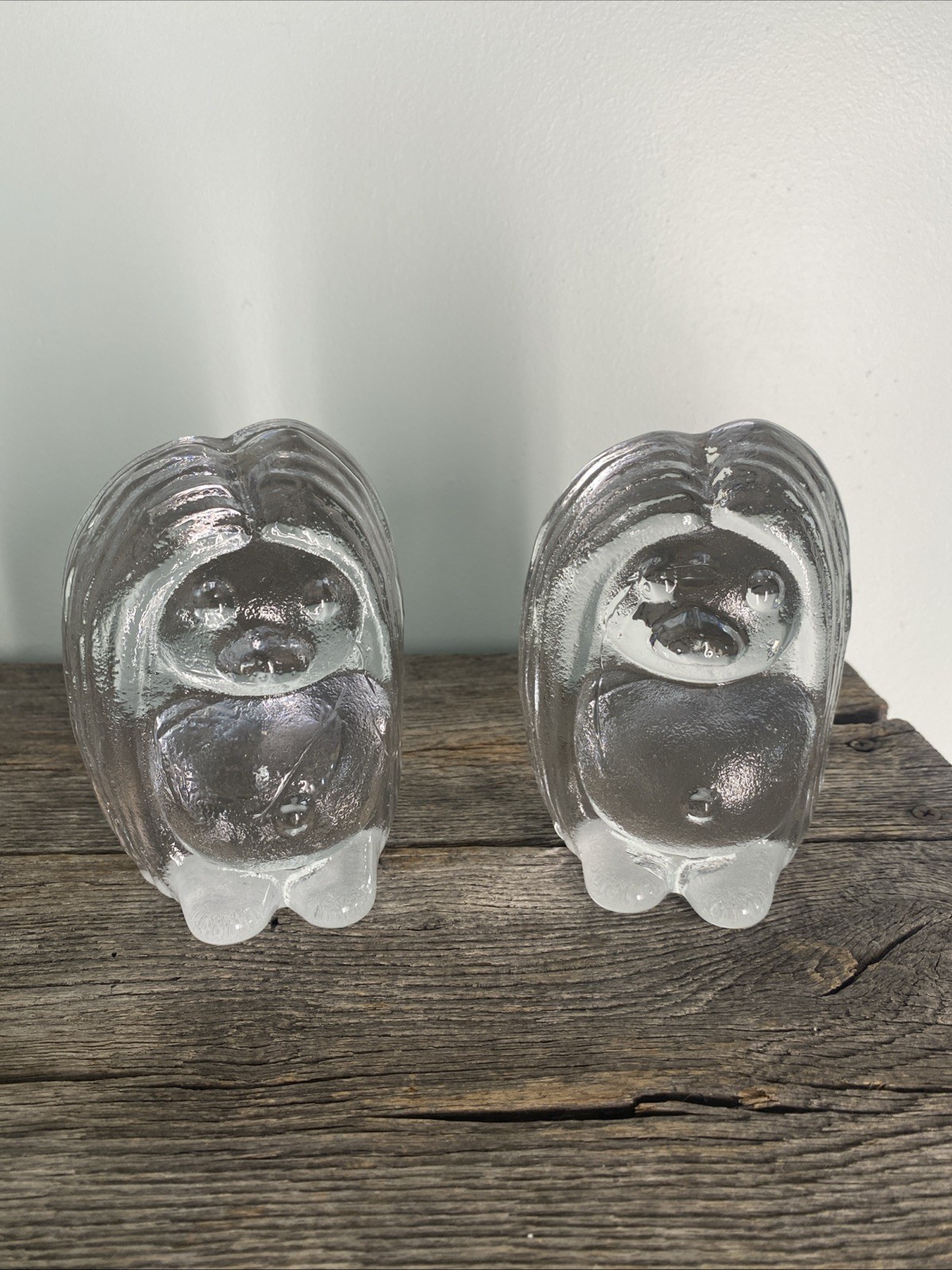 Bergdala Swedish Crystal TROLL Figurines Paperweight Book Ends Sweden