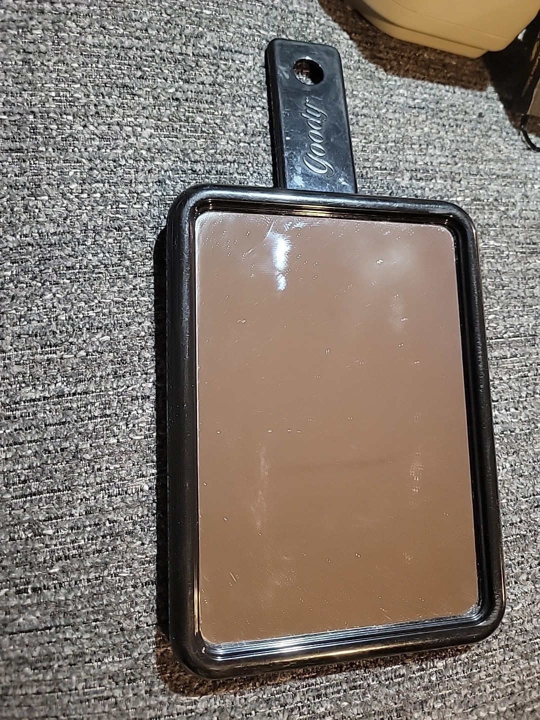 Vintage Black Goody Mirror Stand Up Hanging Compact Travel Vanity Rectangle USA