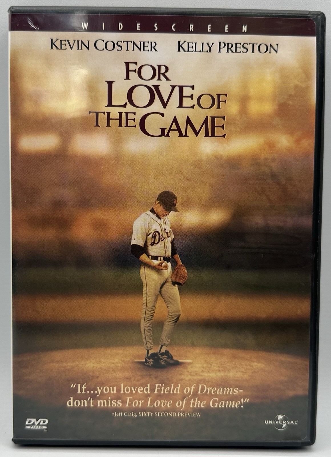 For Love of the Game DVD Widescreen Kevin Costner Kelly Preston 2000