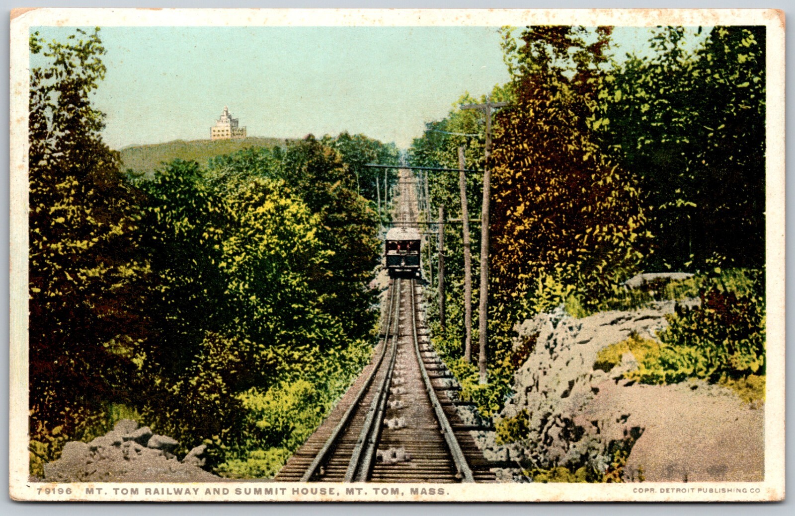 Mt Tom Railway and Summit House Massachusetts ANTIQUE Postcard