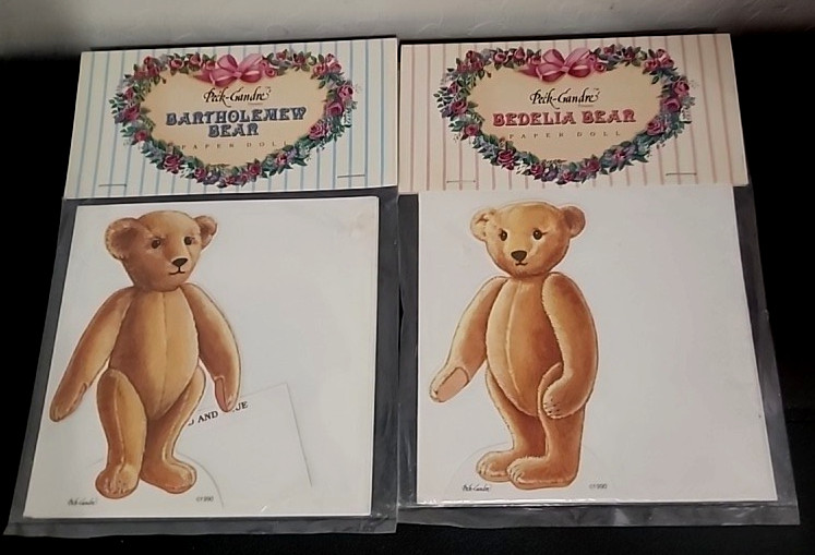 Lot of 2 VTG Peck Gandre Paper Dolls Bedelia bear and Bartholemew New