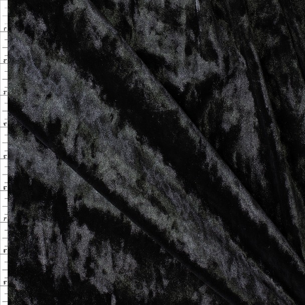 Luxury Black Stretch Velvet Fabric Thick Couture Quality 1-Way Stretch 3 Yrds