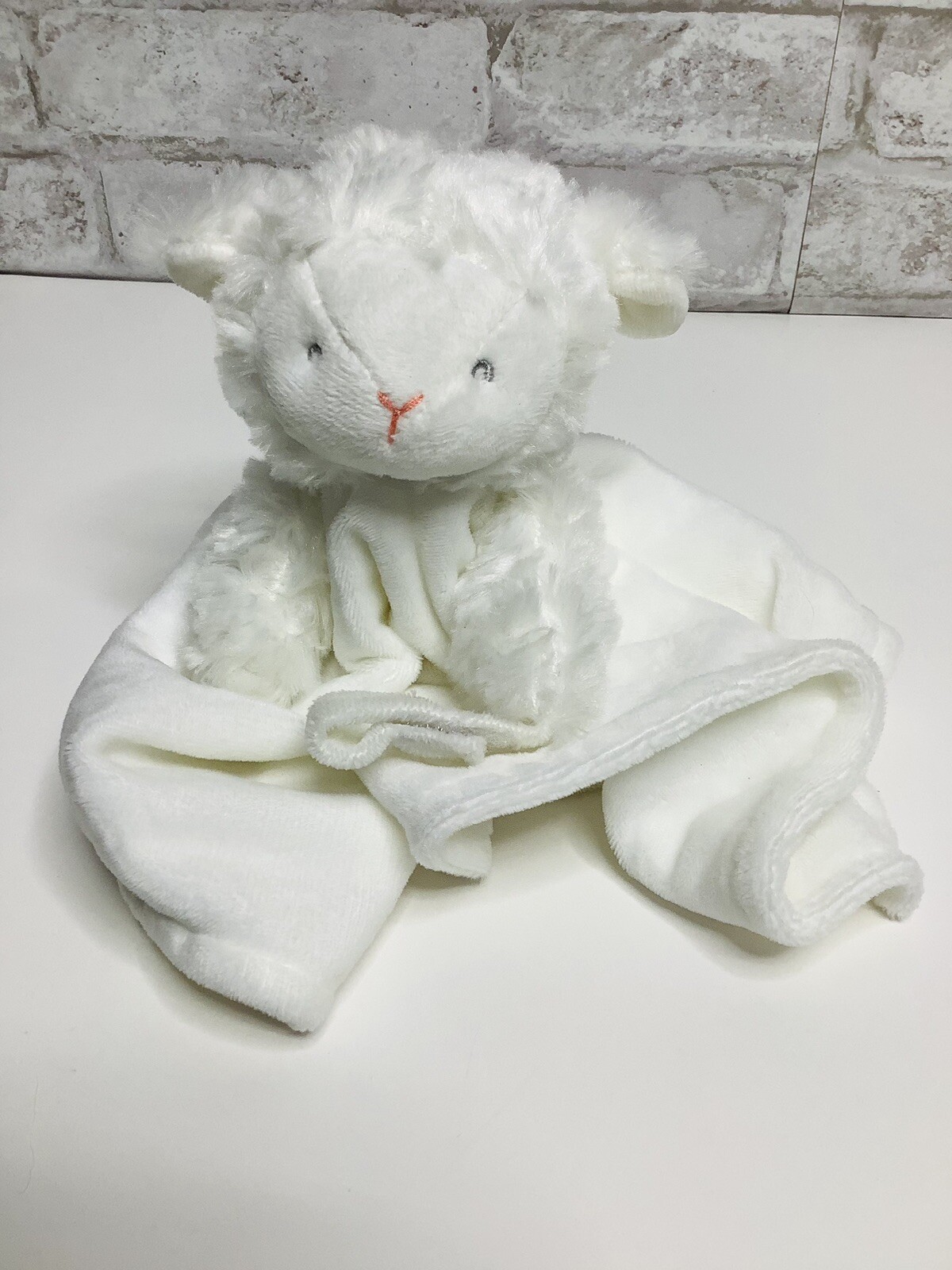 Carter’s White Lamp Sheep Baby Security Blanket Lovey Pacifier Holder Plush