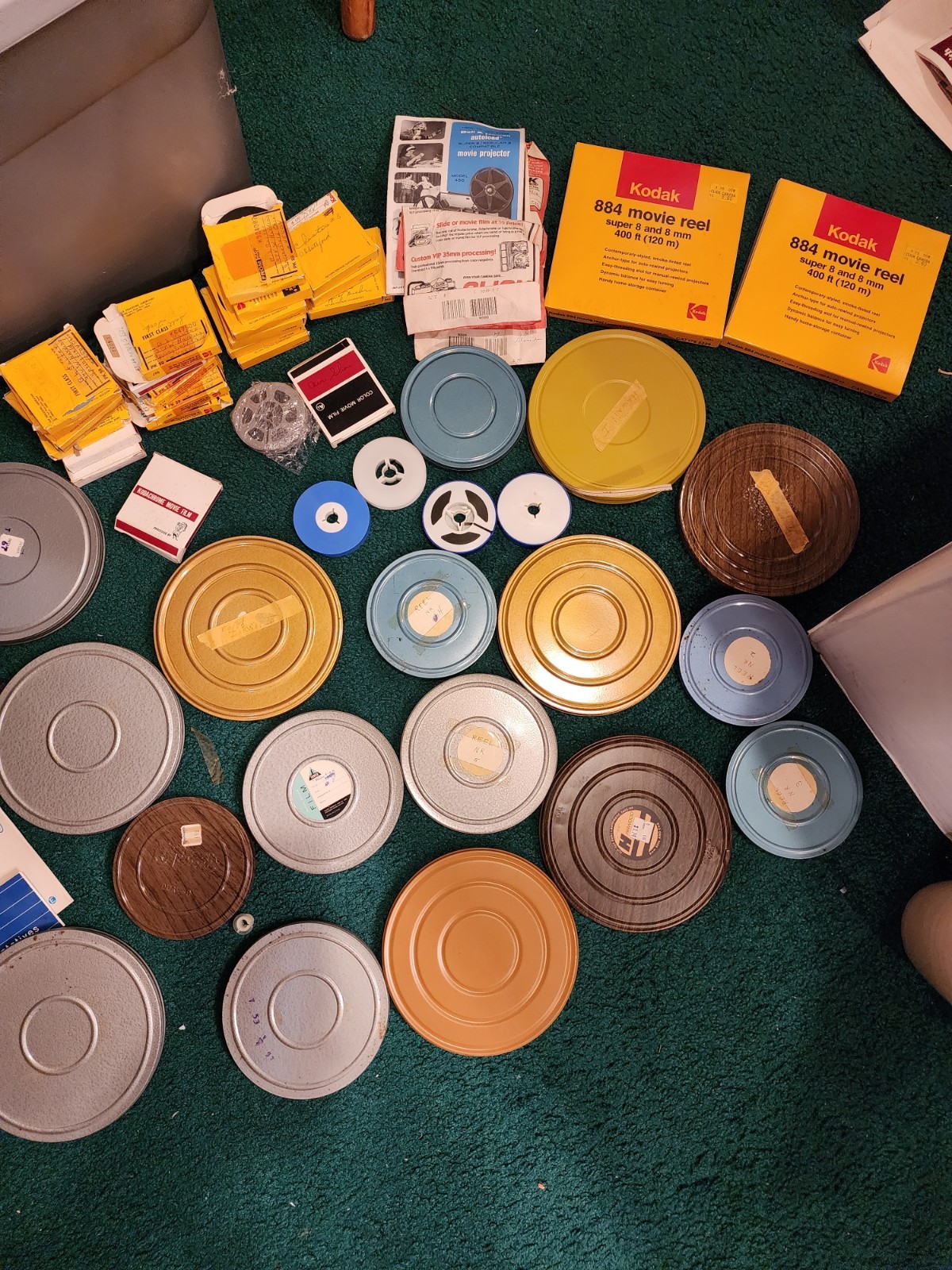 VINTAGE Home Movie Super 8 (8mm) Film Reel Lot Metal Cases HUGE LOT WITH CASE