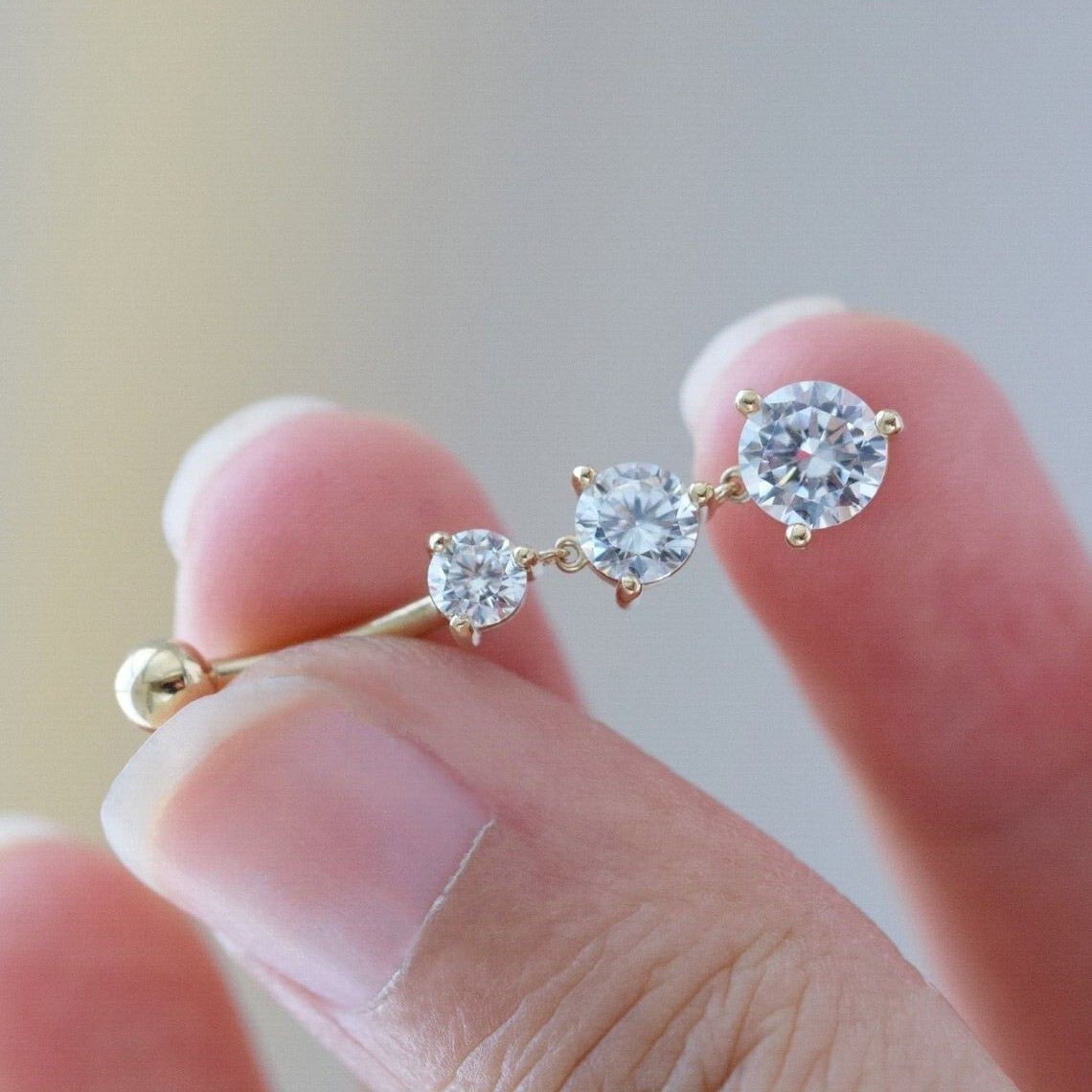 Body Pricing Belly Button Round Cut Simulated Diamond 14K Yellow Gold Plated