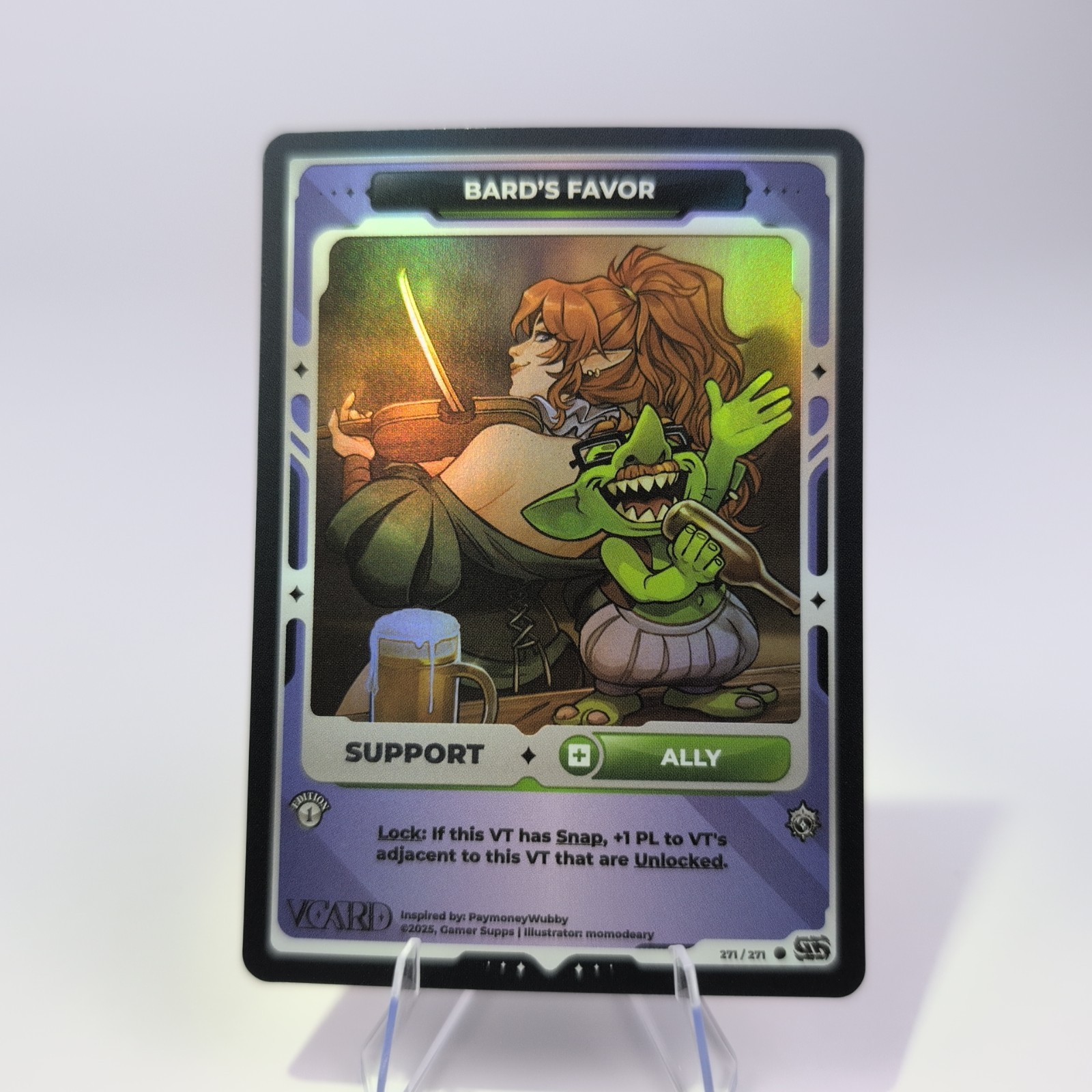 Gamersupps Vcard Divine Chaos Bards Favor 1st Edition Holo Support
