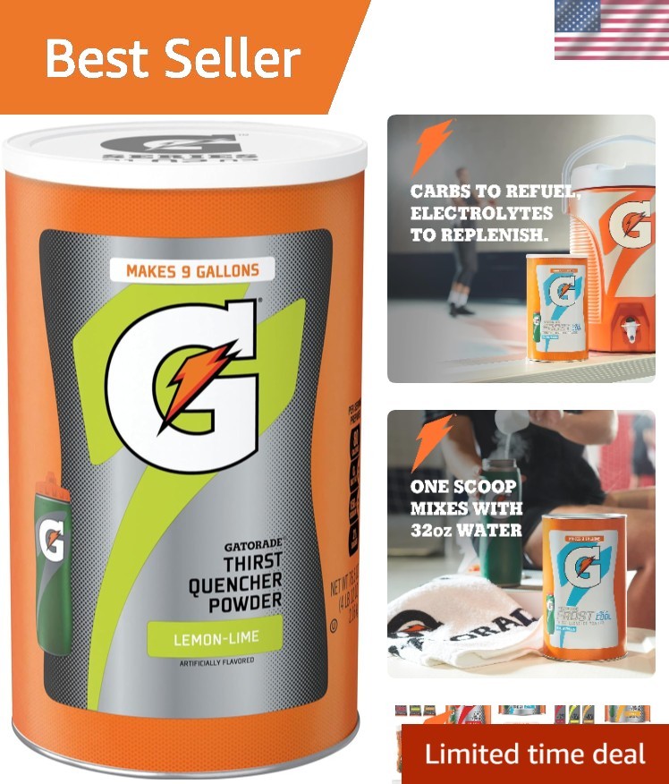 Gatorade Thirst Quencher Powder, Lemon Lime - 76.5 Ounce Canister for Superio...