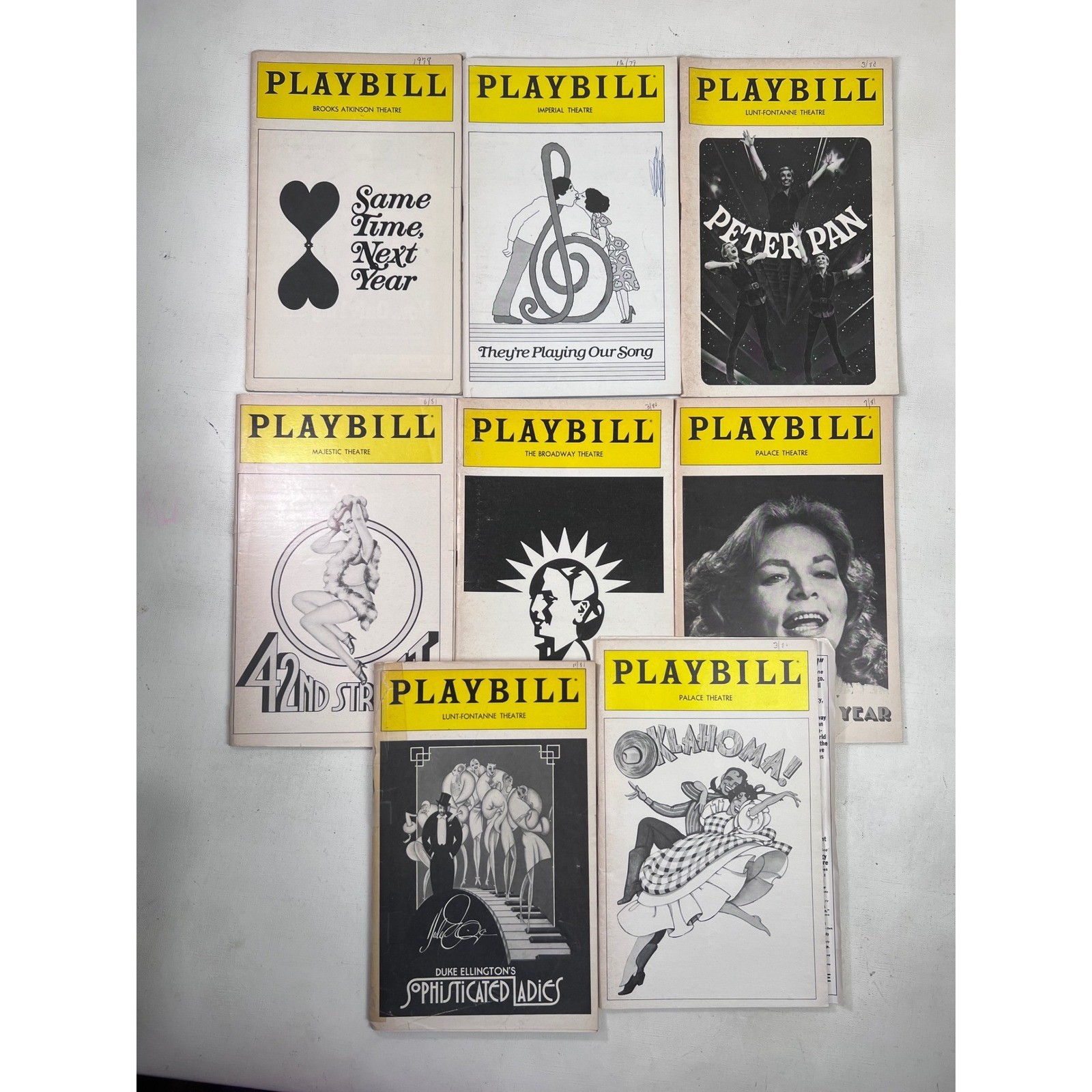 Vintage Broadway Playbills Evita Peter Pan Oklahoma 42nd St Sophisticated Ladies
