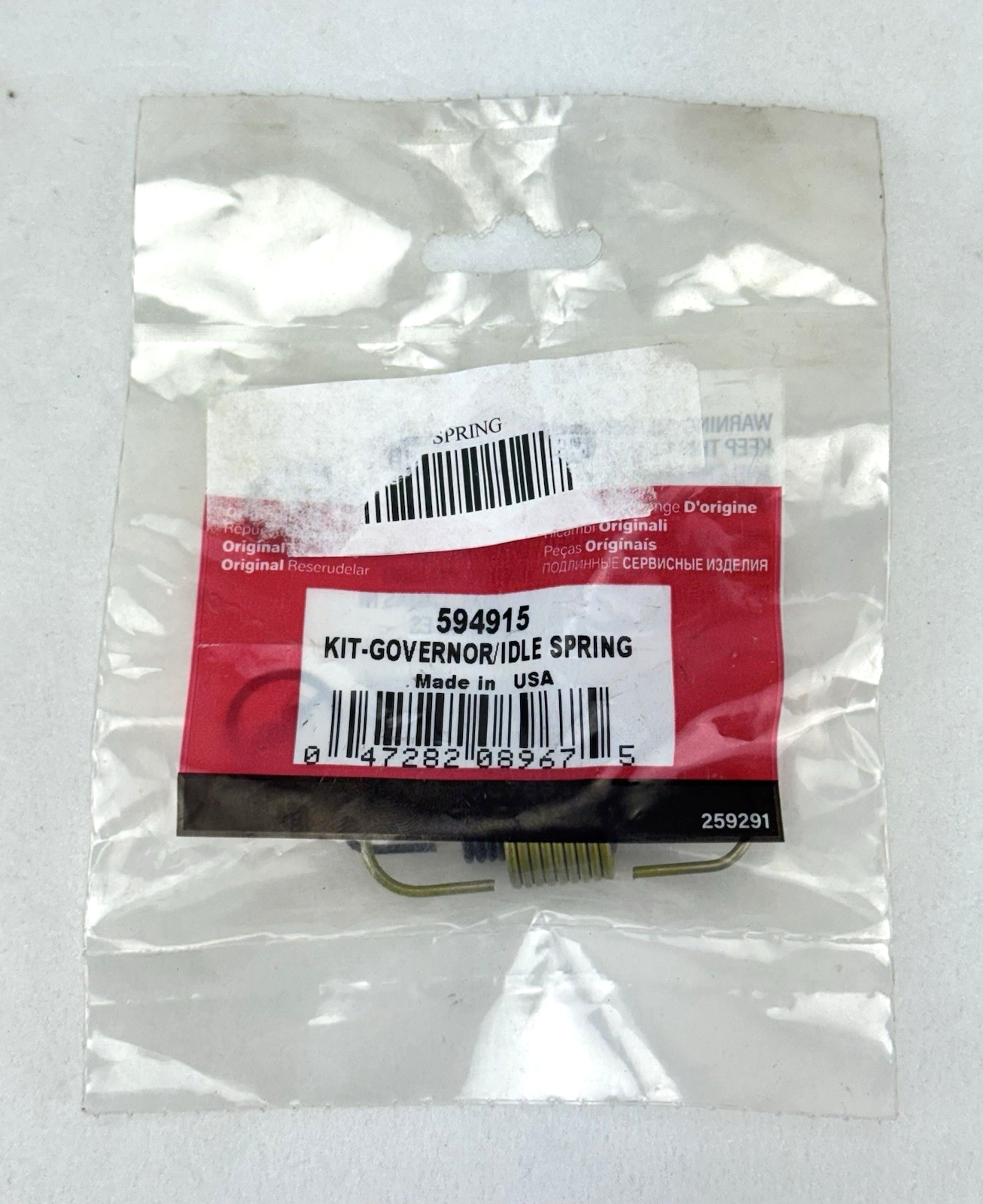 Genuine OEM Briggs & Stratton 594915 GOVERNOR IDLE SPRING KIT