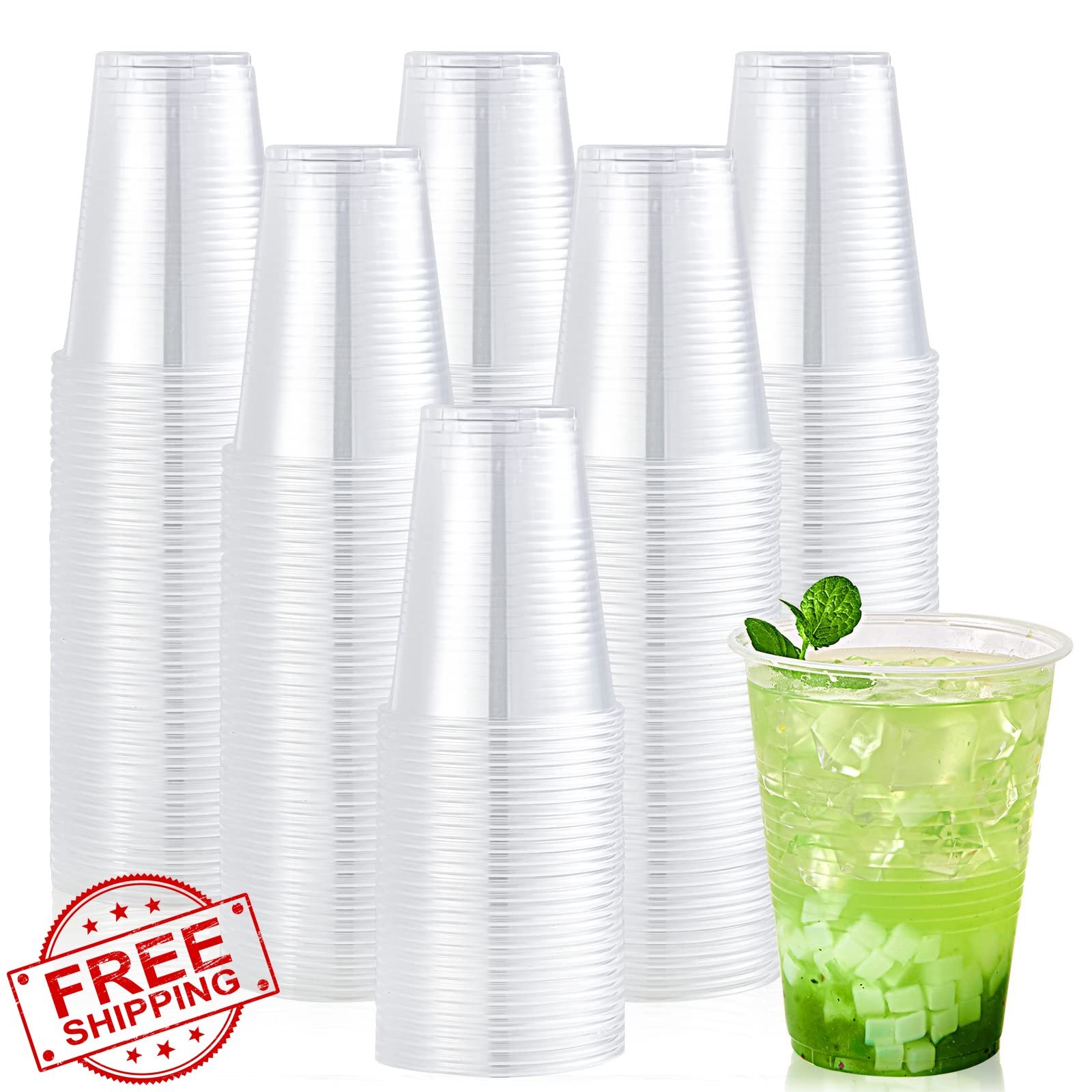 Lilymicky Clear Plastic Cups 16 oz Disposable 390 Pack