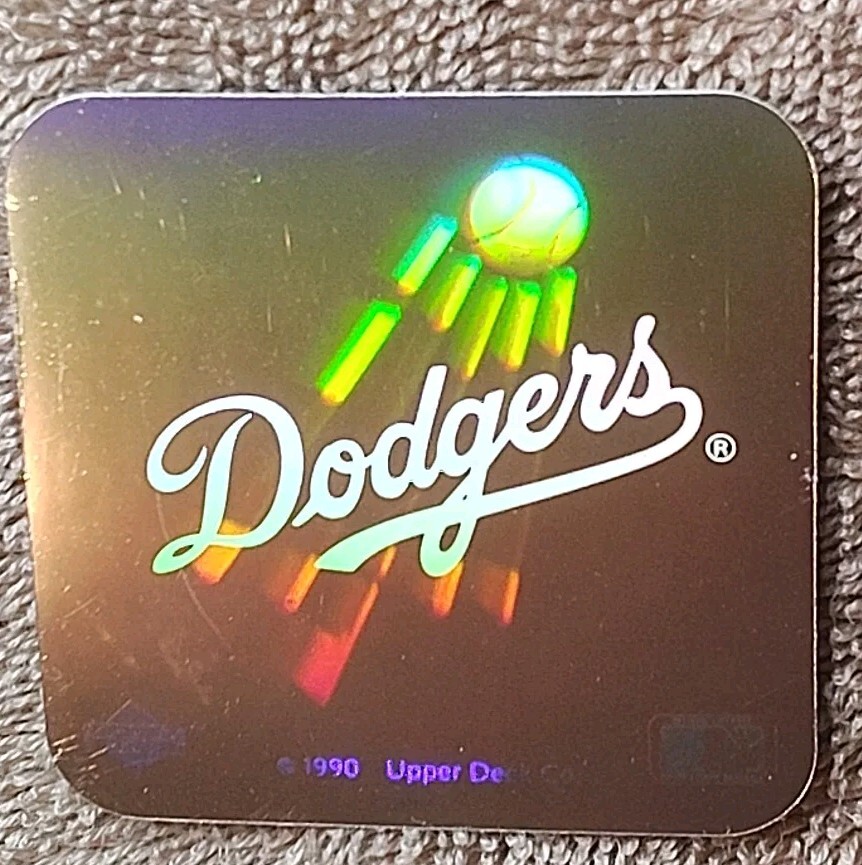 Los Angeles Dodgers MLB STICKER Mini 1990 Upper Deck Baseball Team Hologram
