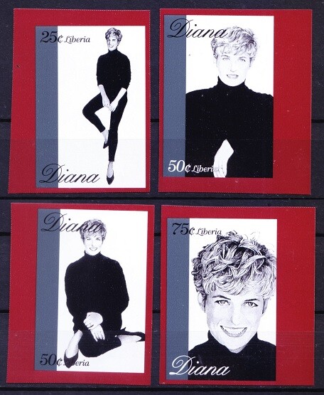 Liberia 1997 MNH imperf 4v, Princes Diana, Princess of Wales  