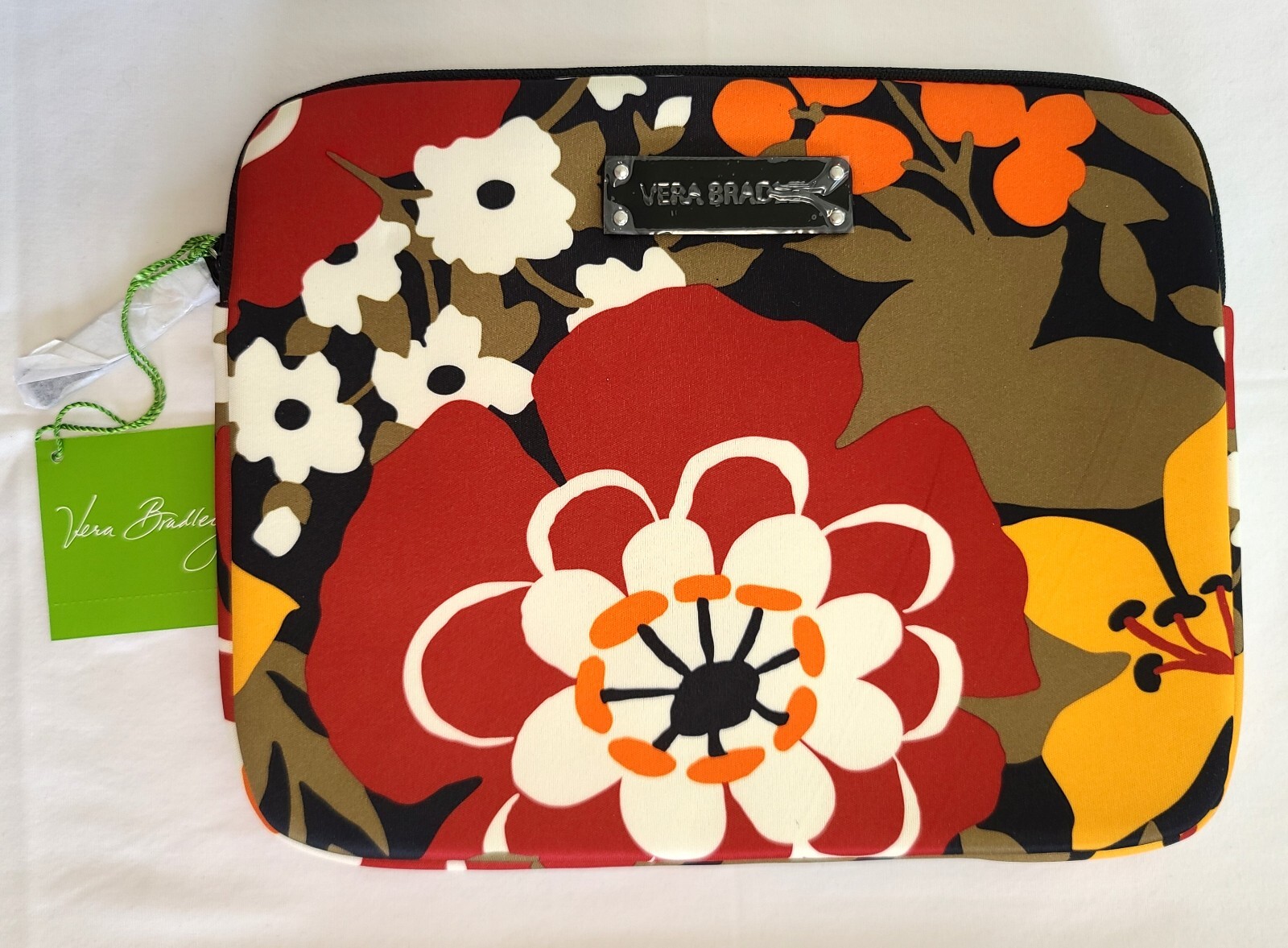 Vera Bradley Bittersweet Neoprene Tablet eReader Sleeve 10x8 Padded Zipper N09