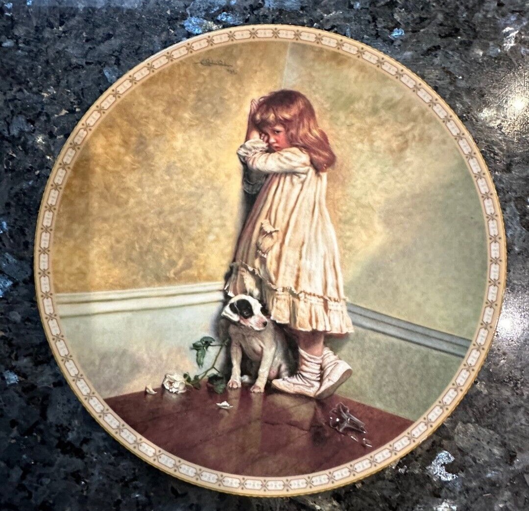 Royal Doulton " In Disgrace " Charles Barber Victorian Childhood Plate Numbered