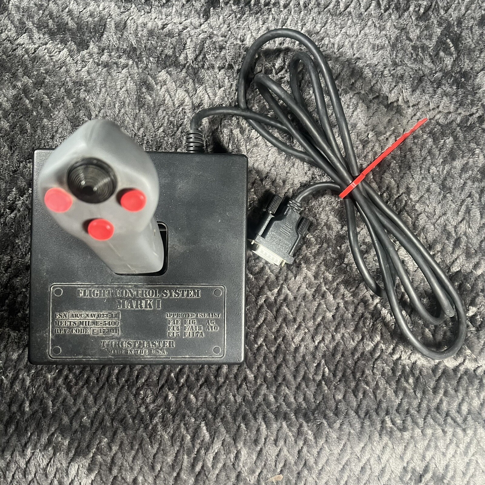 Thrustmaster Flight Control System Mark 1 Joystick DB15 PC Cointroller UNTESTED