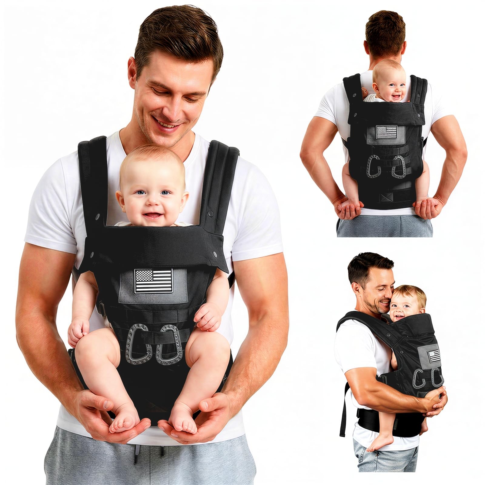 Baby Carrier, Lumbar Support Infant Carrier 0-36M, 8-33 lbs with Foldable Hea...