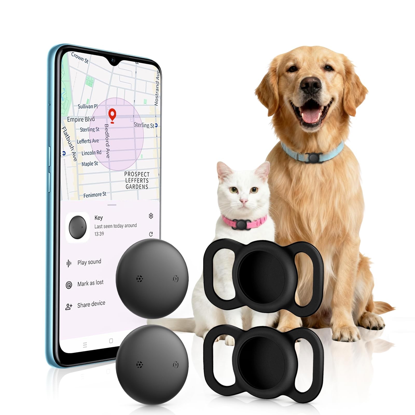 Android GPS Dog Collar (2 Pack), Mini Dog GPS Tracker, Smart Pet Activity Tra...