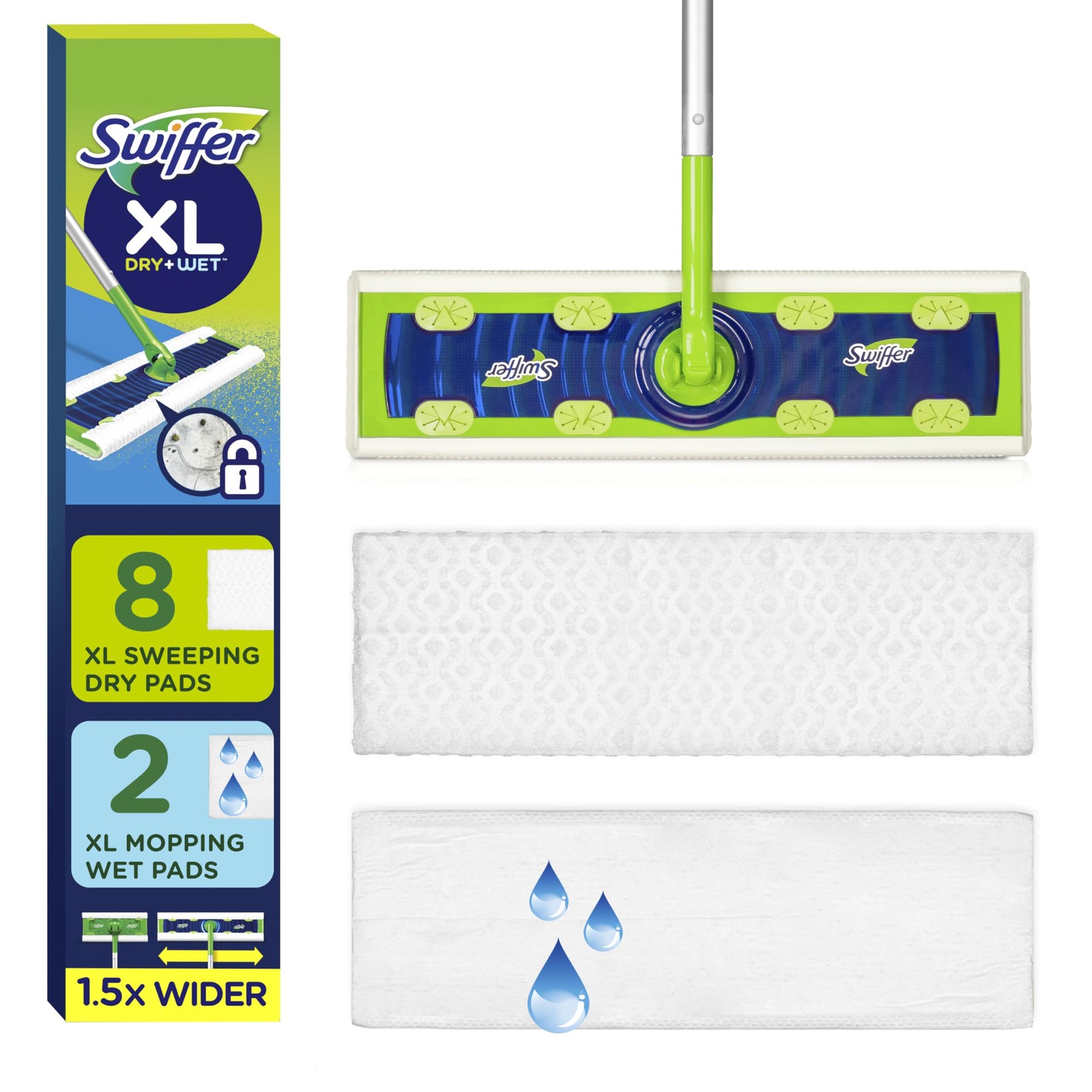 Swiffer Sweep + Mop XL, Broom & Alternative, Floor Cleaner for Green 