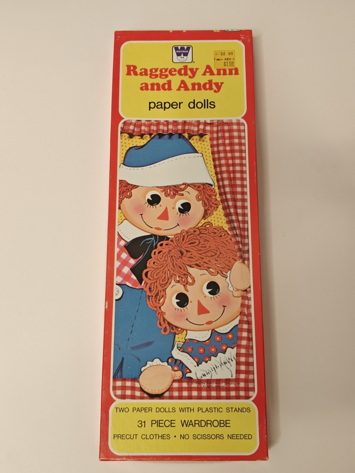  VINTAGE  Raggedy Ann & Andy Paper Dolls UNCUT!!! Whitman 1978 With Box!