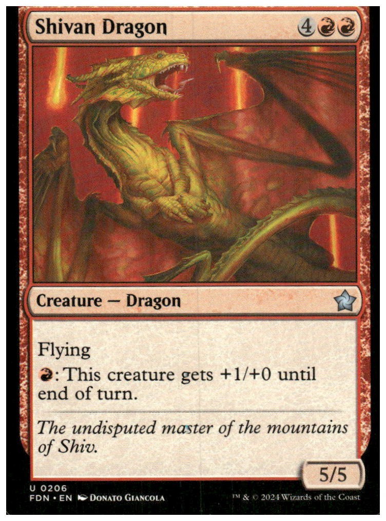 MTG Foundations Shivan Dragon #206