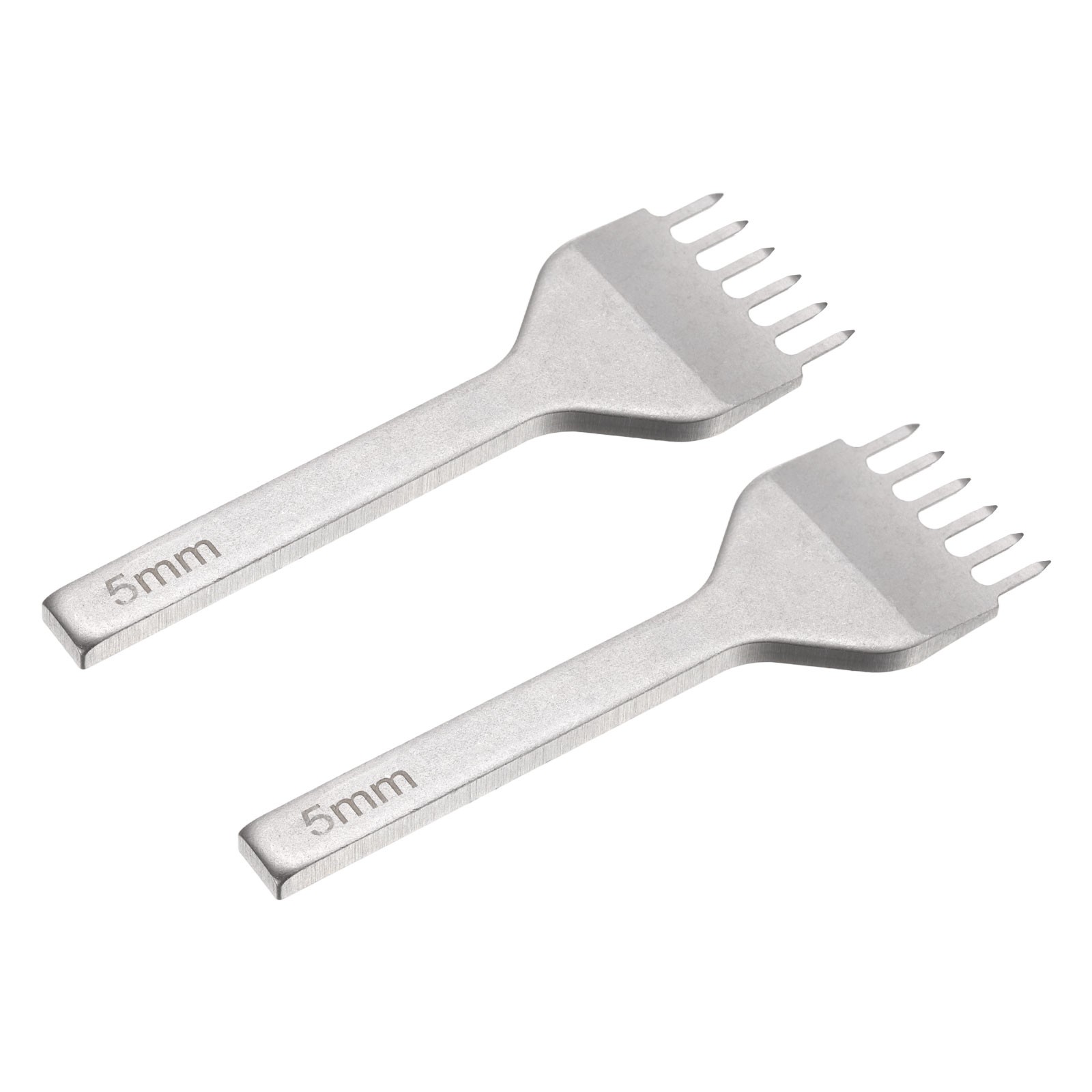 2Pcs 5mm 6 Prong Leather Hole Stitching Punch Tool for Hand Sewing, White