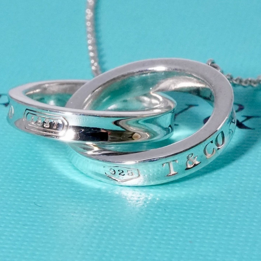 Tiffany & Co. 1837 Interlocking Circles Pendant Necklace Sterling Silver 925