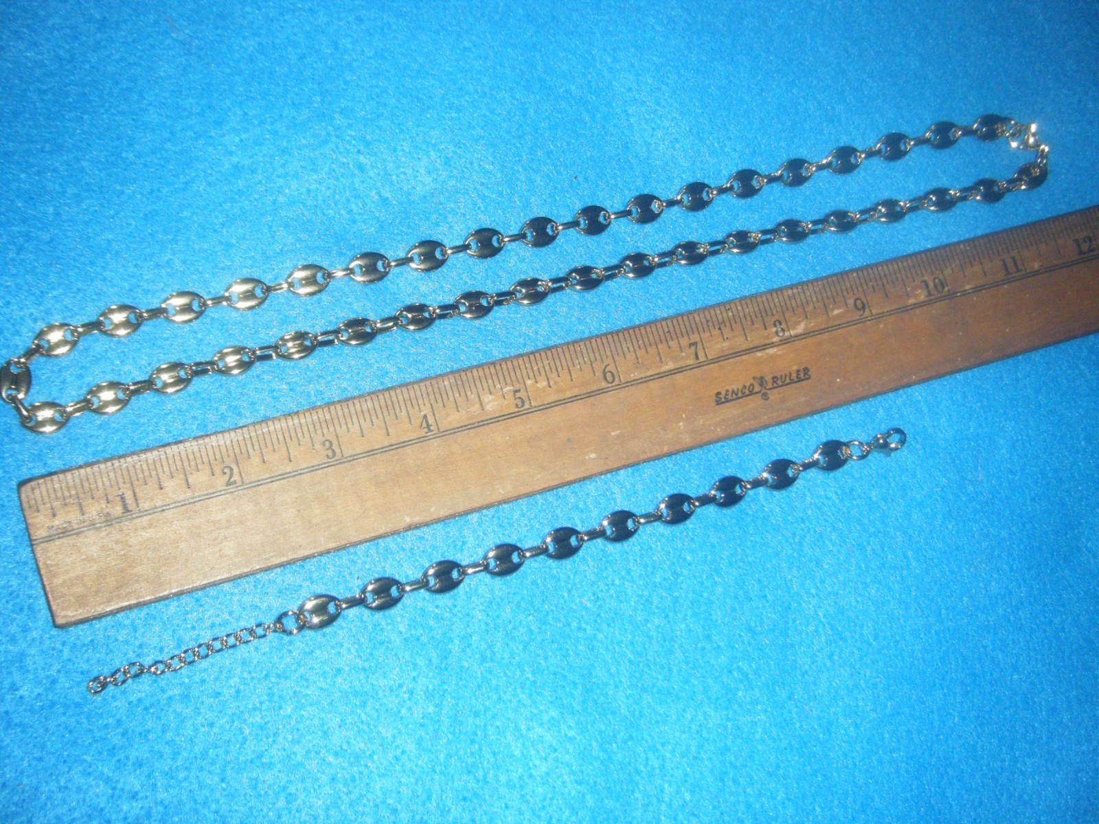 LOT OF 14 KT. GOLD PLATED JEWELRY   24 in. 5mm. GUCCI LINK CHAIN & BRACELET