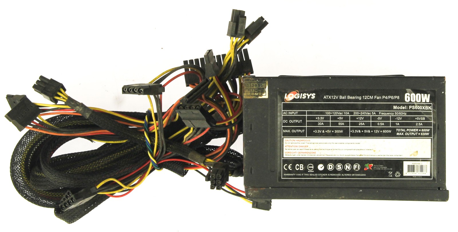 LOGISYS PS600XBK 600W  Power Supply
