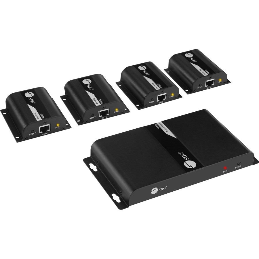 SIIG CE-H23U11-S1 4-Port HDMI Splitter over Cat6 Extender with IR