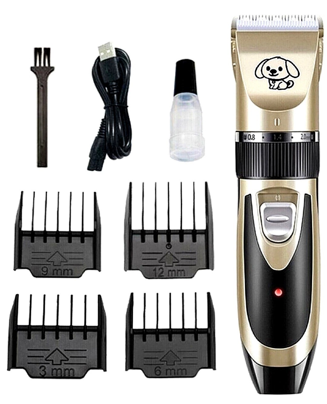 Dog Cat Pet Grooming Kit Rechargeable Cordless Electric Hair Clipper Trimmer Set