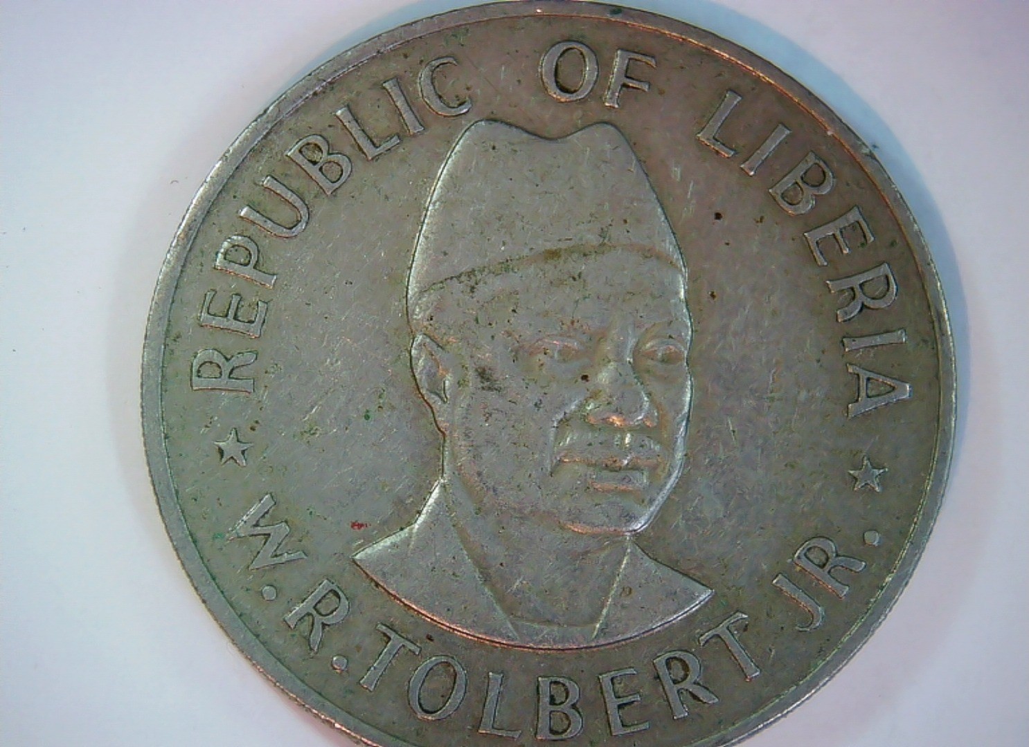 Liberia 1976 1 Dollar Liberia 1 Dollar (Tolbert Jr. / map type) Coin