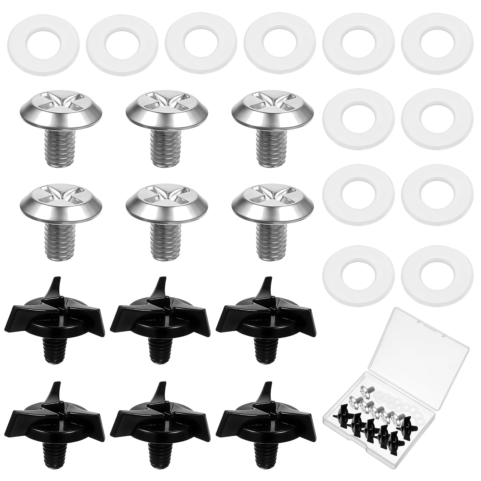 12 PCS Motorcycle Helmet Visor Screws, 2.2cm x 1.6cm, Black, Silver 